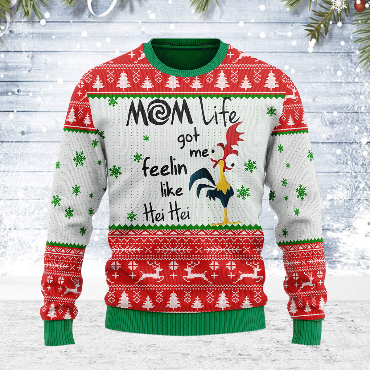 Customspig Ugly Christmas Sweater Rooster 3D Apparel