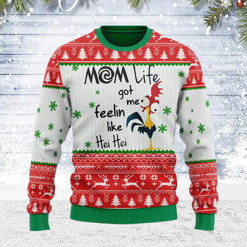Customspig Ugly Christmas Sweater Rooster 3D Apparel