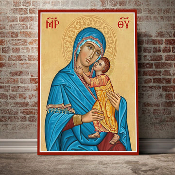 Customspig Canvas Blue Madonna Virgin Mary