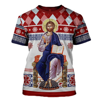 HumansBold Unisex T-shirt Jesus Evlogon Greek Byzantine Orthodox 3D Apparel