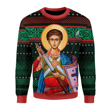 Merry Christmas Customspig Unisex Christmas Sweater St. Dimitri 3D Apparel