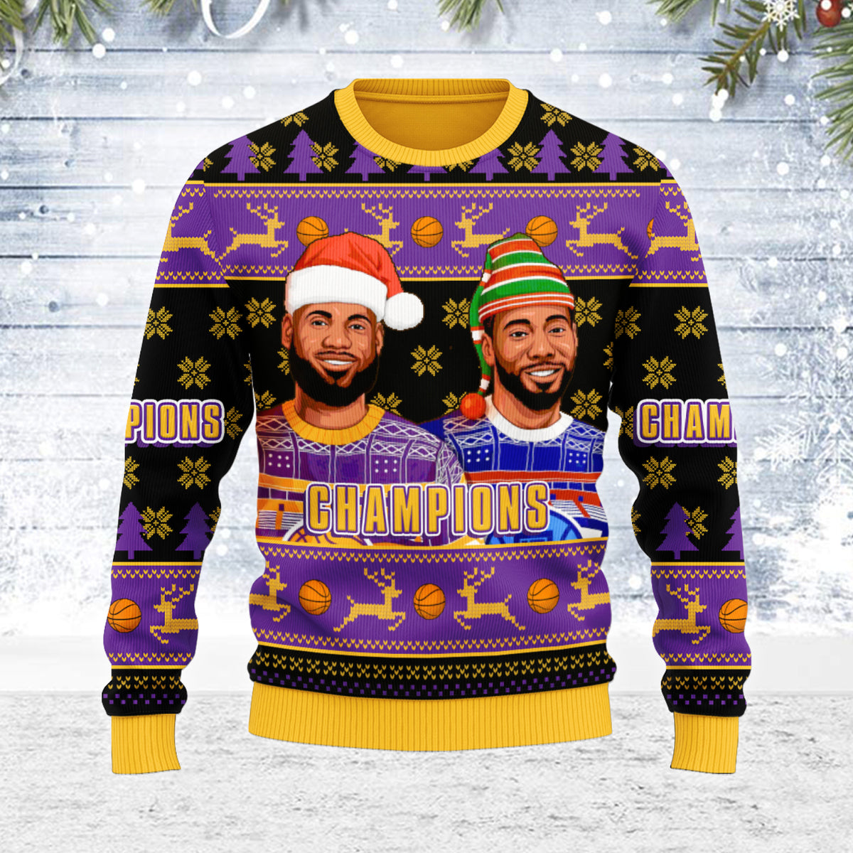 Customspig Ugly Christmas Sweater Basketball 3D Apparel