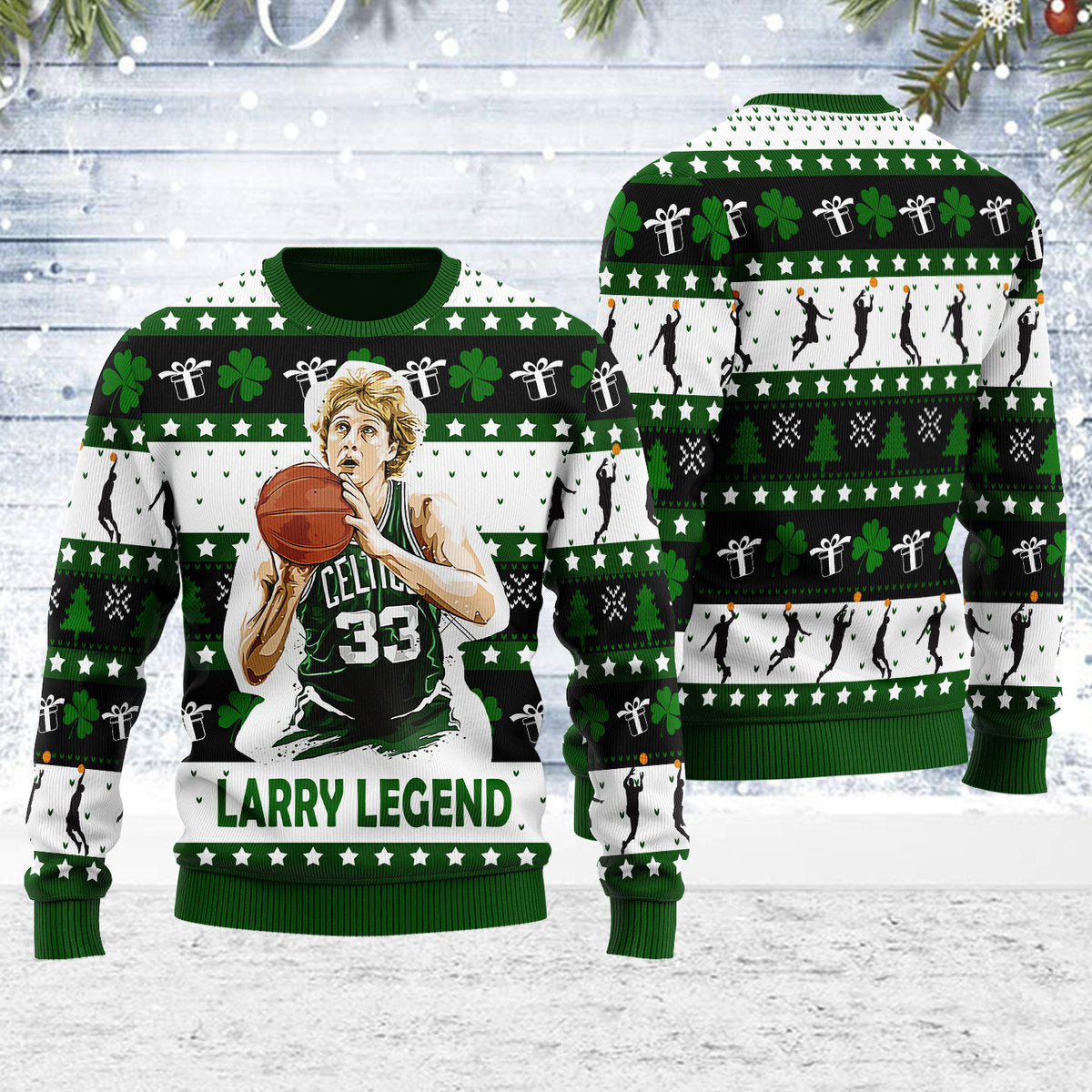Customspig Ugly Christmas Sweater 33 Larry Legend Basketball 3D Apparel