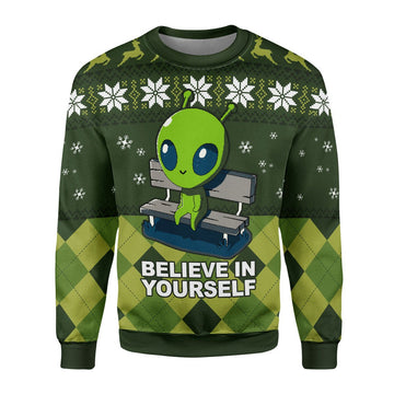 Customspig Ugly Sweater Believe In Yourself Ugly Christmas 3D Apparel