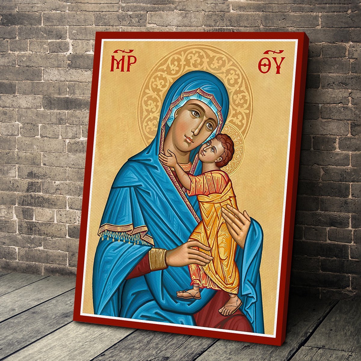 Customspig Canvas Blue Madonna Virgin Mary