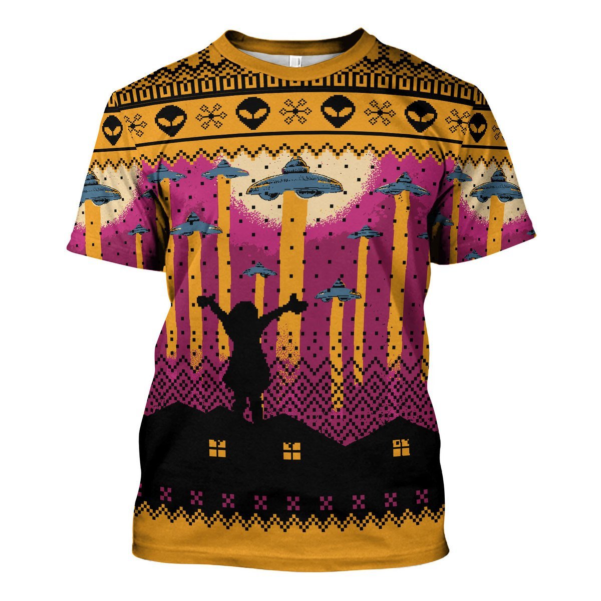 Customspig Unisex T-shirt Aliens Take Me Away UFO 3D Apparel