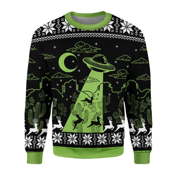 Customspig Ugly Sweater UFO Holographic Ugly Christmas 3D Apparel