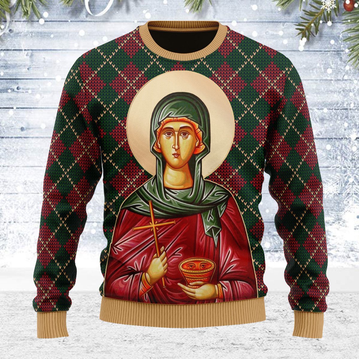 Merry Christmas Customspig Unisex Ugly Christmas Sweater St. Paraskeve 3D Apparel