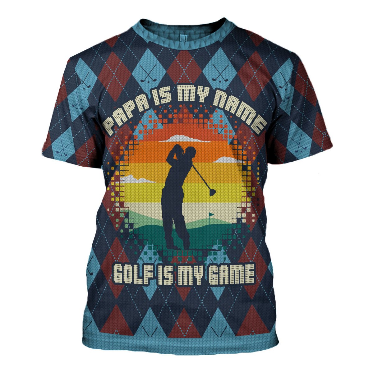 Customspig Tops Pullover Sweatshirt  Papa Is My Name Golf Is My Game 3D Apparel
