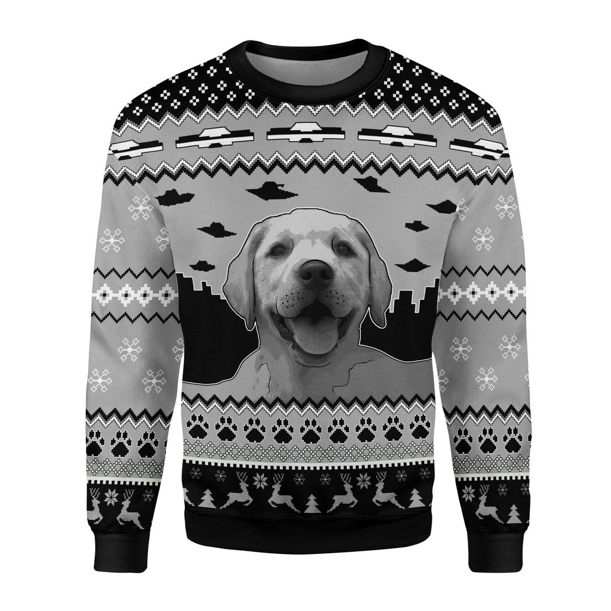 Customspig Tops Pullover Sweatshirt UFO Happy Dog 3D Apparel
