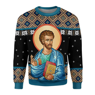 Merry Christmas Customspig Unisex Christmas Sweater St. Luke 3D Apparel