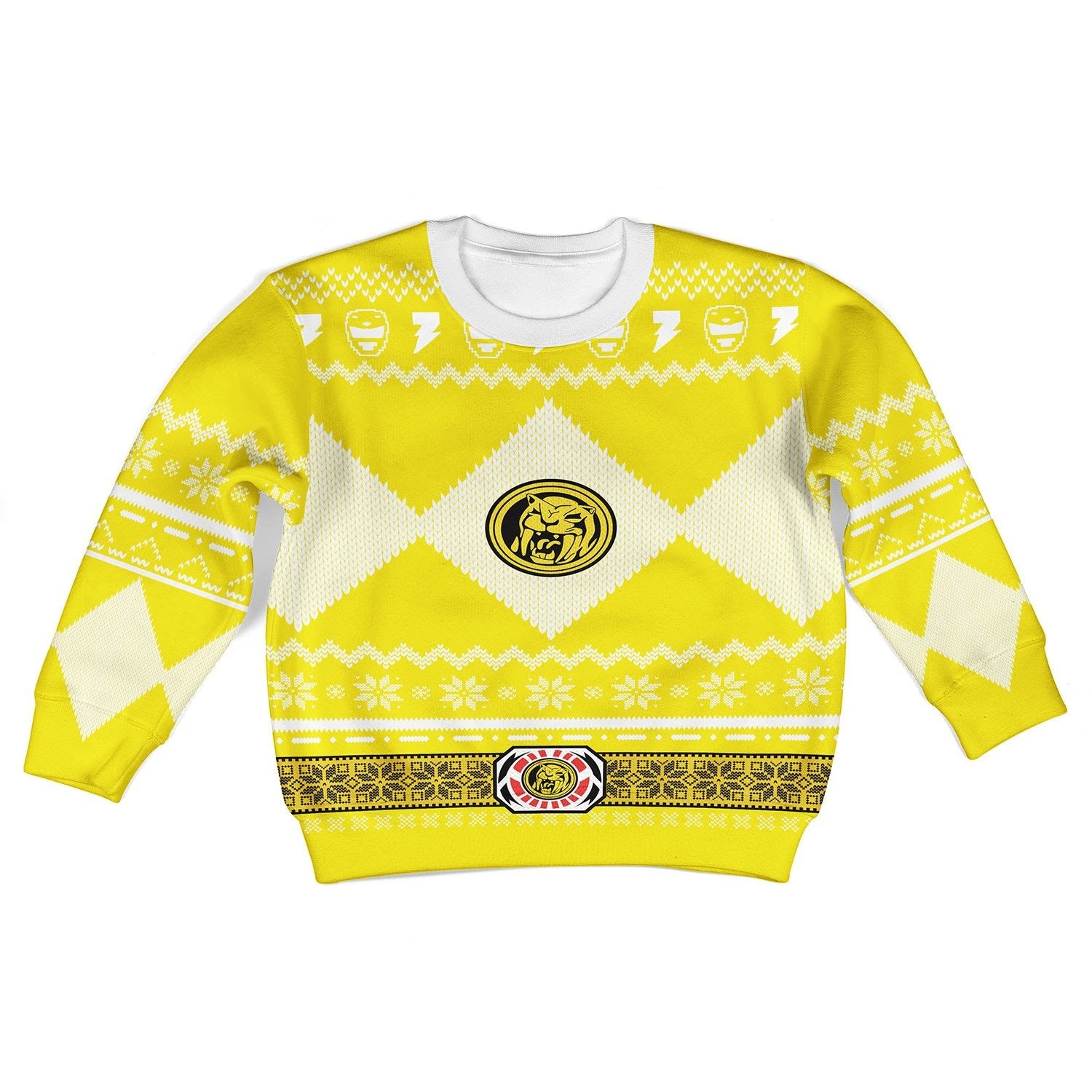 Gearhomies Unisex Kid Tops Pullover Sweatshirt Yellow Mighty3D Apparel