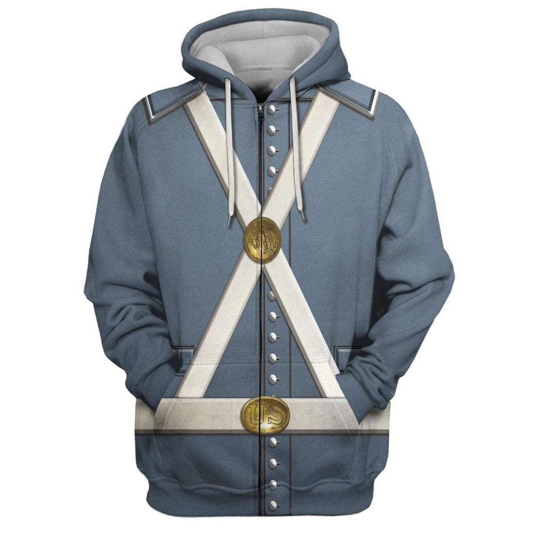 Mexican War Us Army Uniform Fleece Hoodie / S Qm503