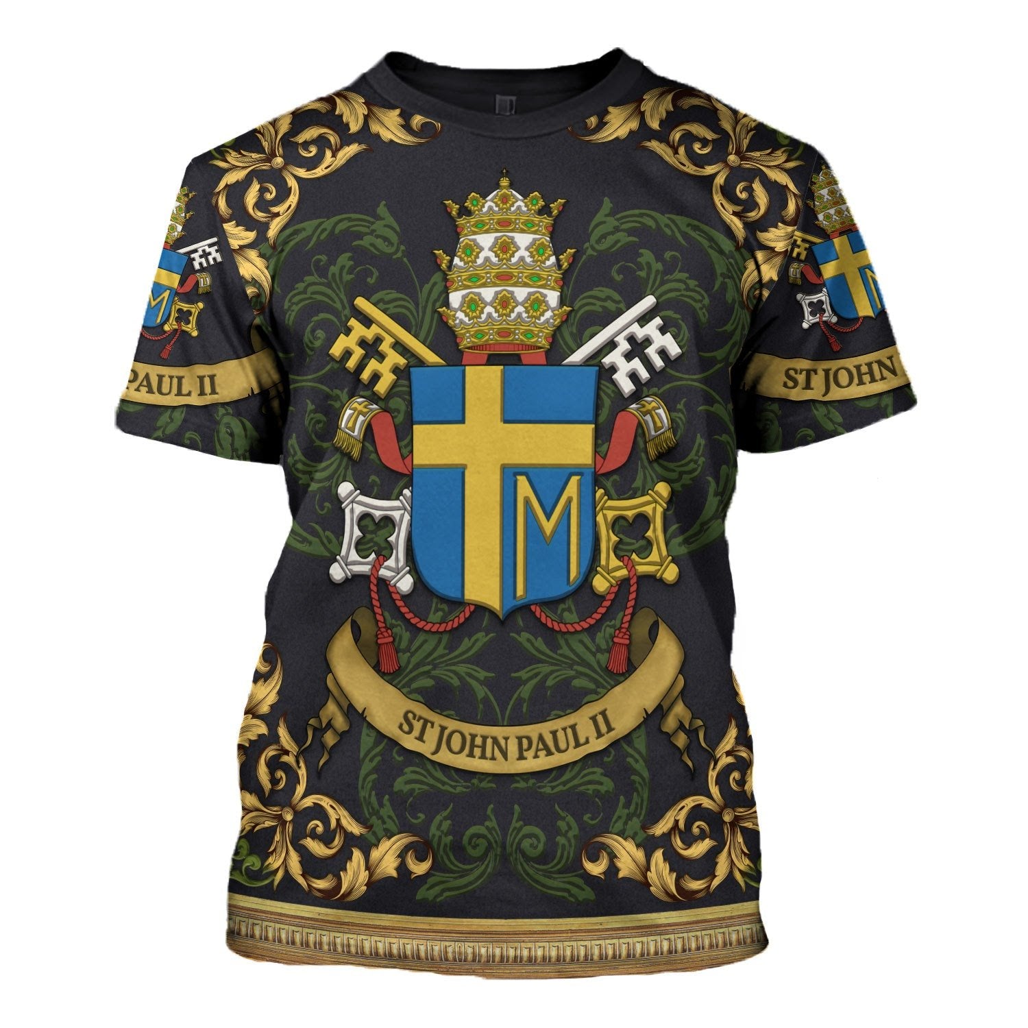 Customspig Tops Pullover Sweatshirt Pope John Paul II Coat Of Arms 3D Apparel