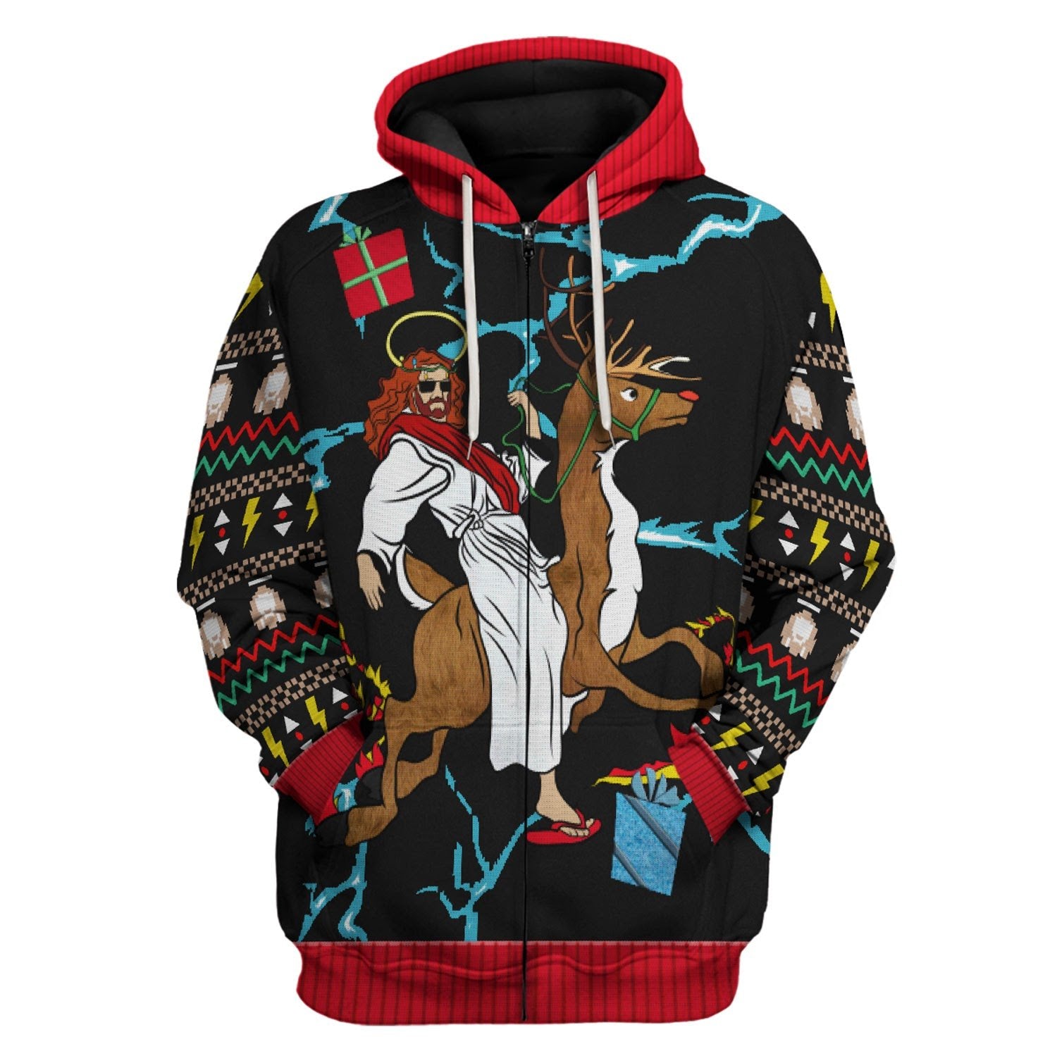 Customspig Unisex Tops Pullover Sweatshirt Jesus Christmas 3D Apparel