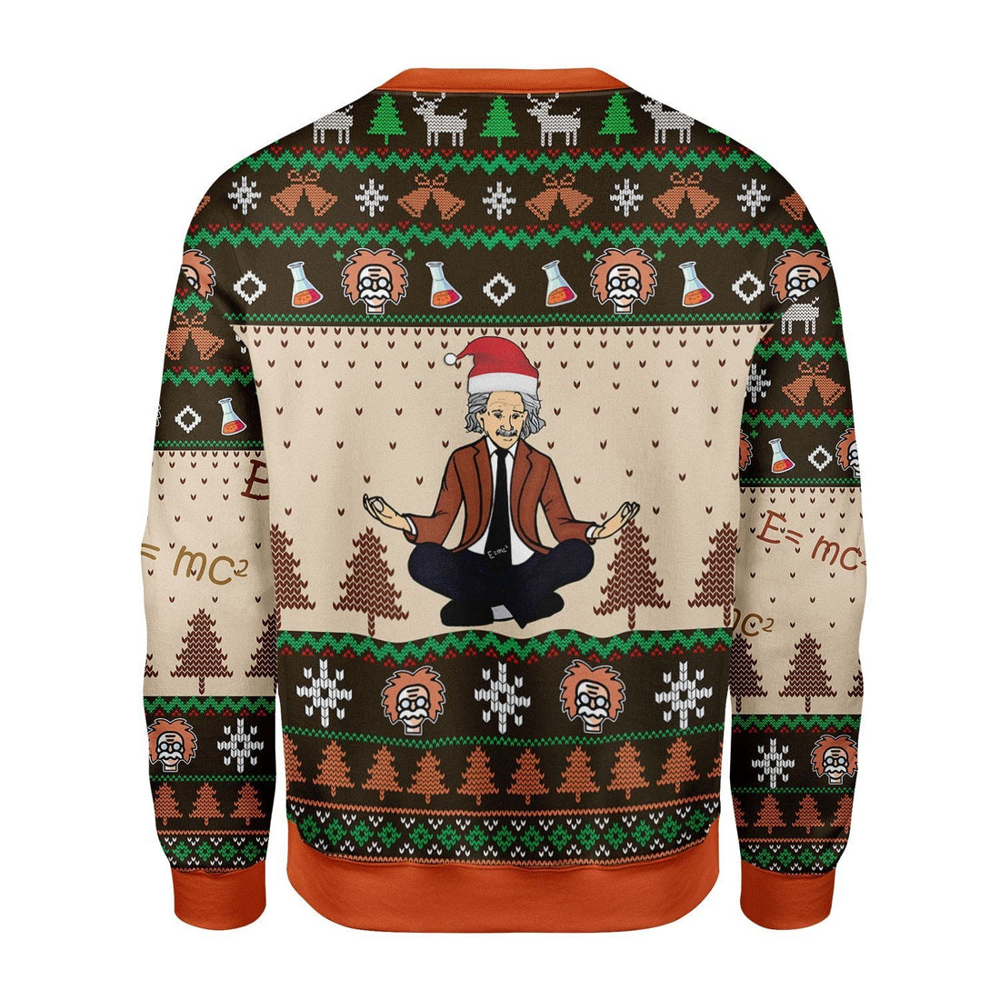 Gearhomies Christmas Unisex Sweater Einstein Doing Yoga Ugly Christmas 3D Apparel