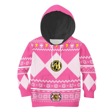 HumansBold 3D Kid Hoodie Pink Power Rangers