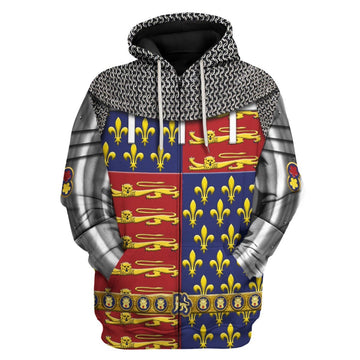 Edward The Black Prince Armor Fleece Zip Hoodie