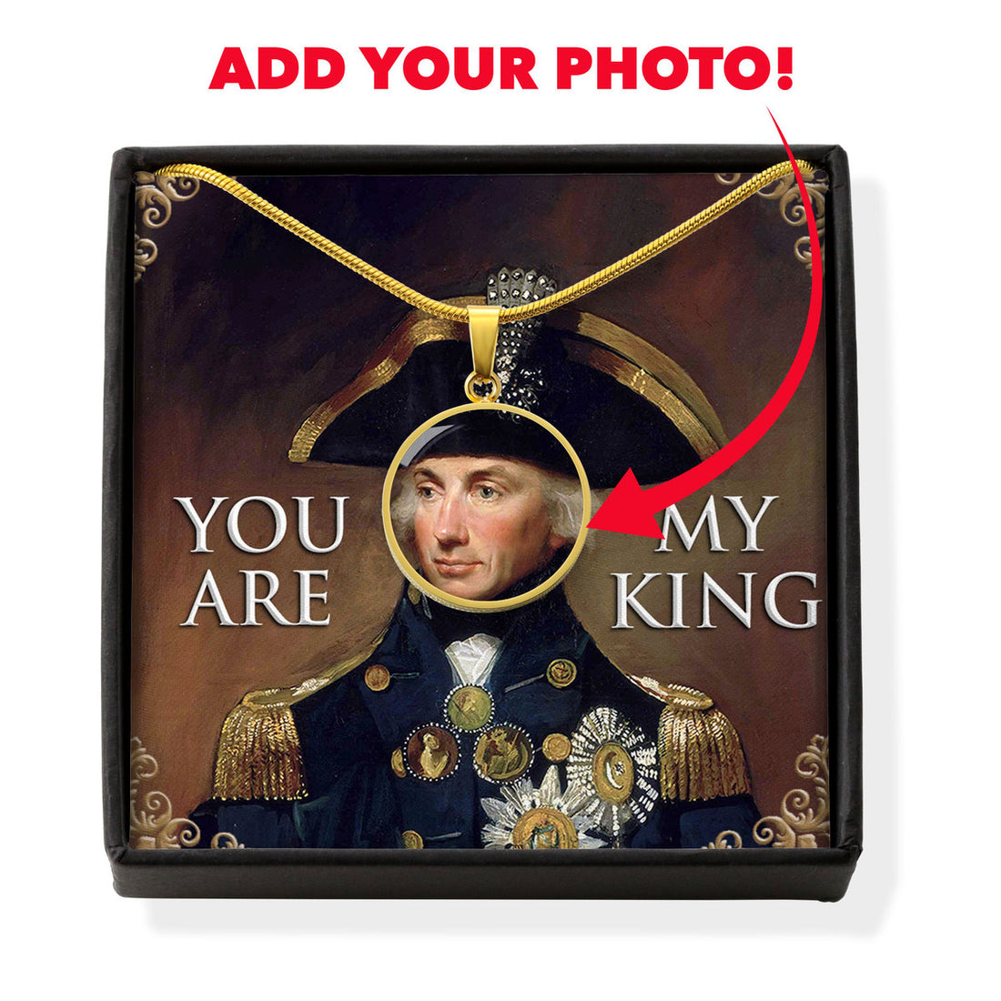 Horatio Nelson 1st Customized Photo Circle Pendant with POD Message Card