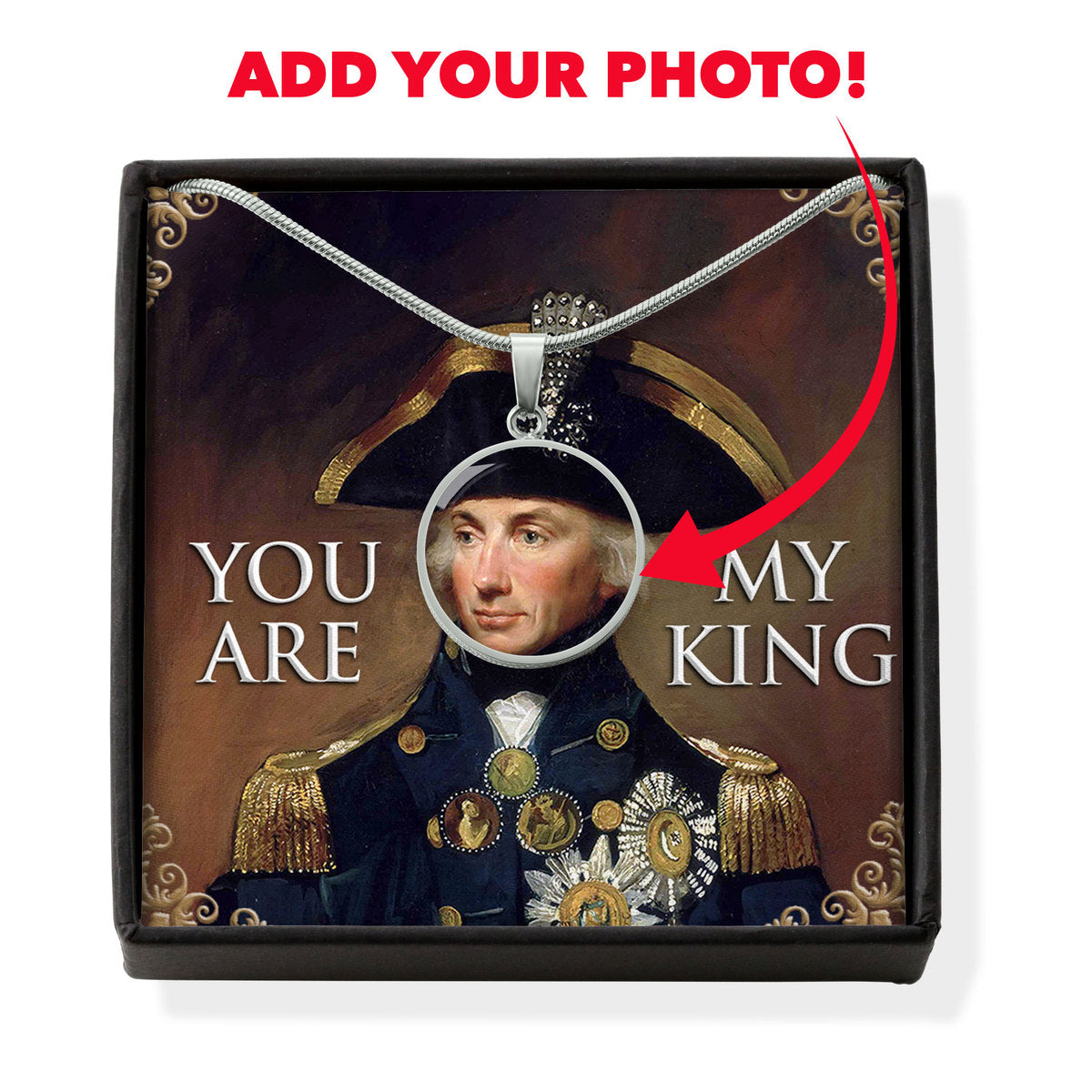 Horatio Nelson 1st Customized Photo Circle Pendant with POD Message Card