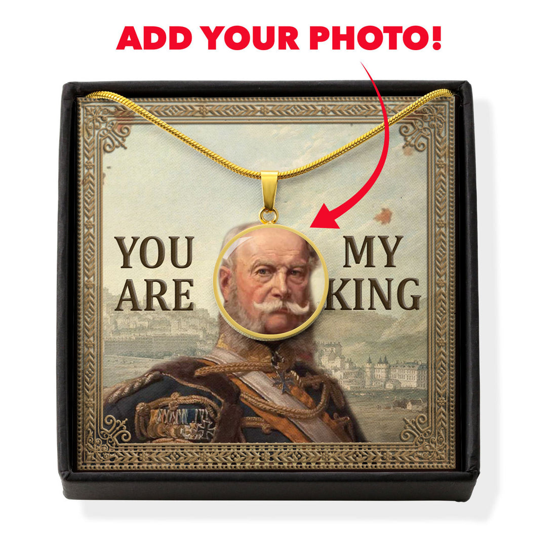 William I, German Emperor Customized Photo Circle Pendant with POD Message Card