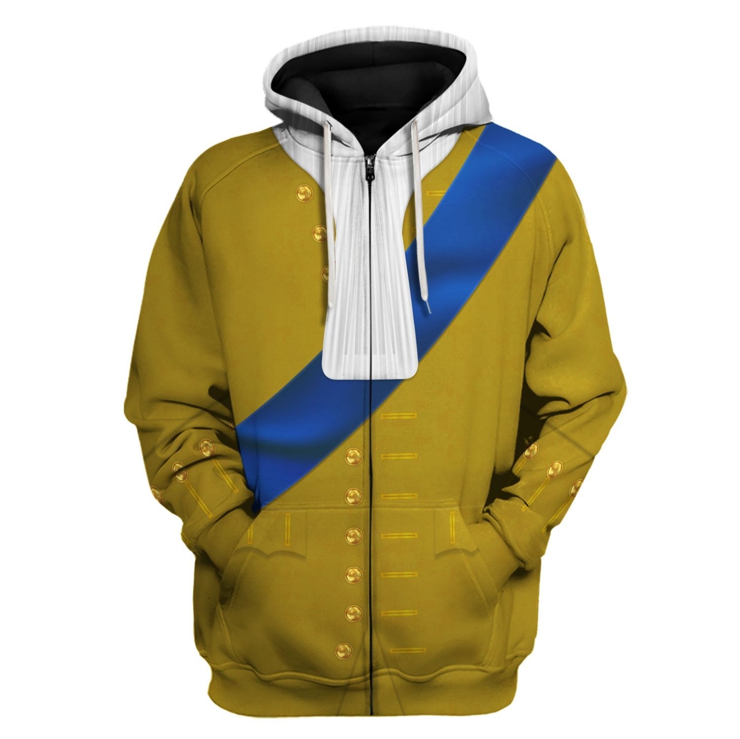 George I Of Great Britain Zip Fleece Hoodie / S Vn232