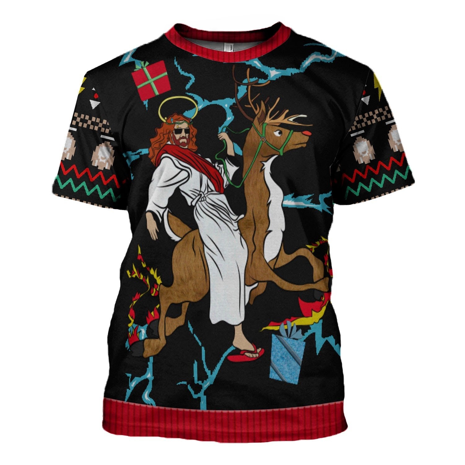 Customspig Unisex Tops Pullover Sweatshirt Jesus Christmas 3D Apparel