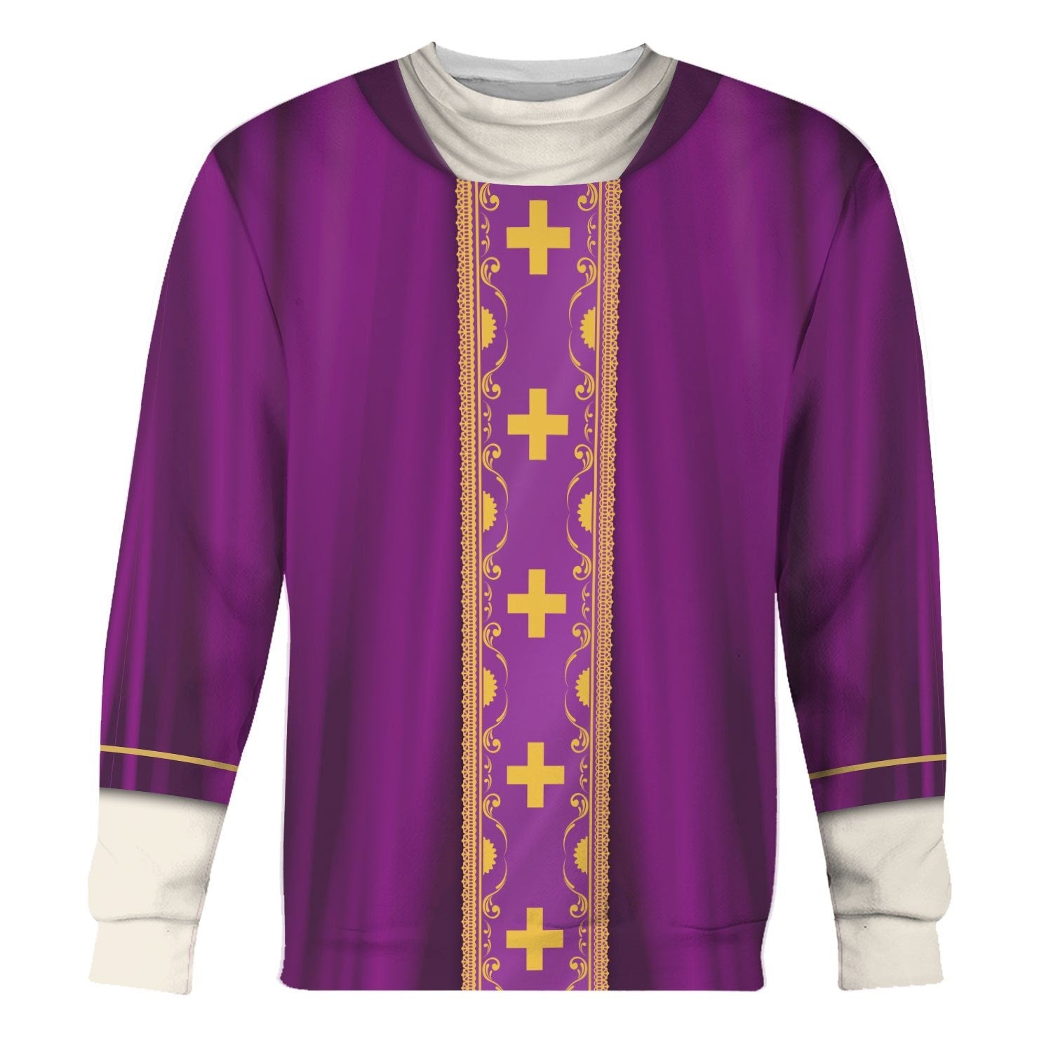 Tracksuit Tops Pullover Sweatshirt Pope Francis Purple Liturgical Vestment 3D Apparel