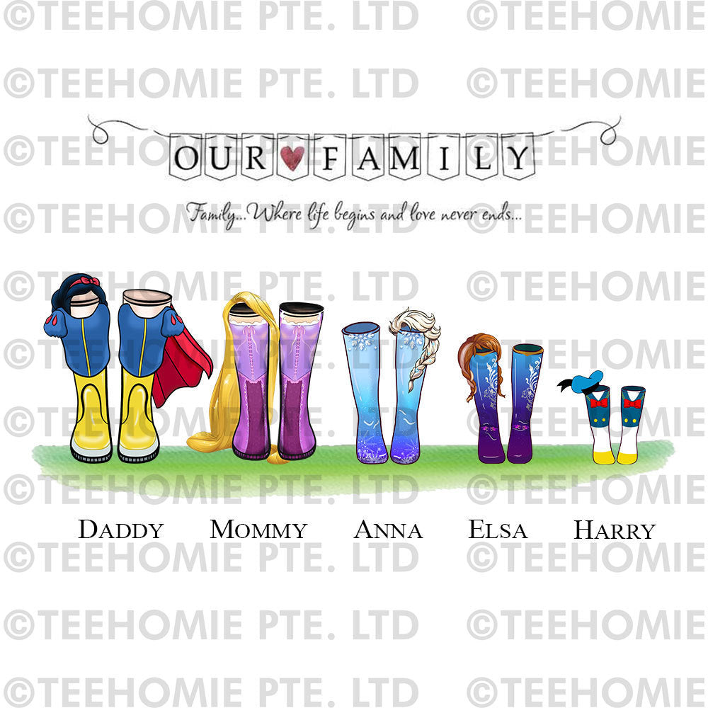 Customized Canvas Poster Wall Art Boot Style Family Tree