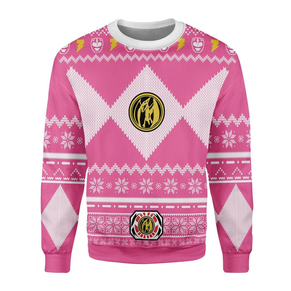 Gearhomies Christmas Unisex Sweater Pink Power Ranger 3D Apparel