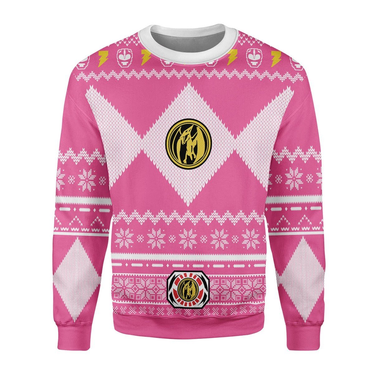 Gearhomies Christmas Unisex Sweater Pink Power Ranger 3D Apparel