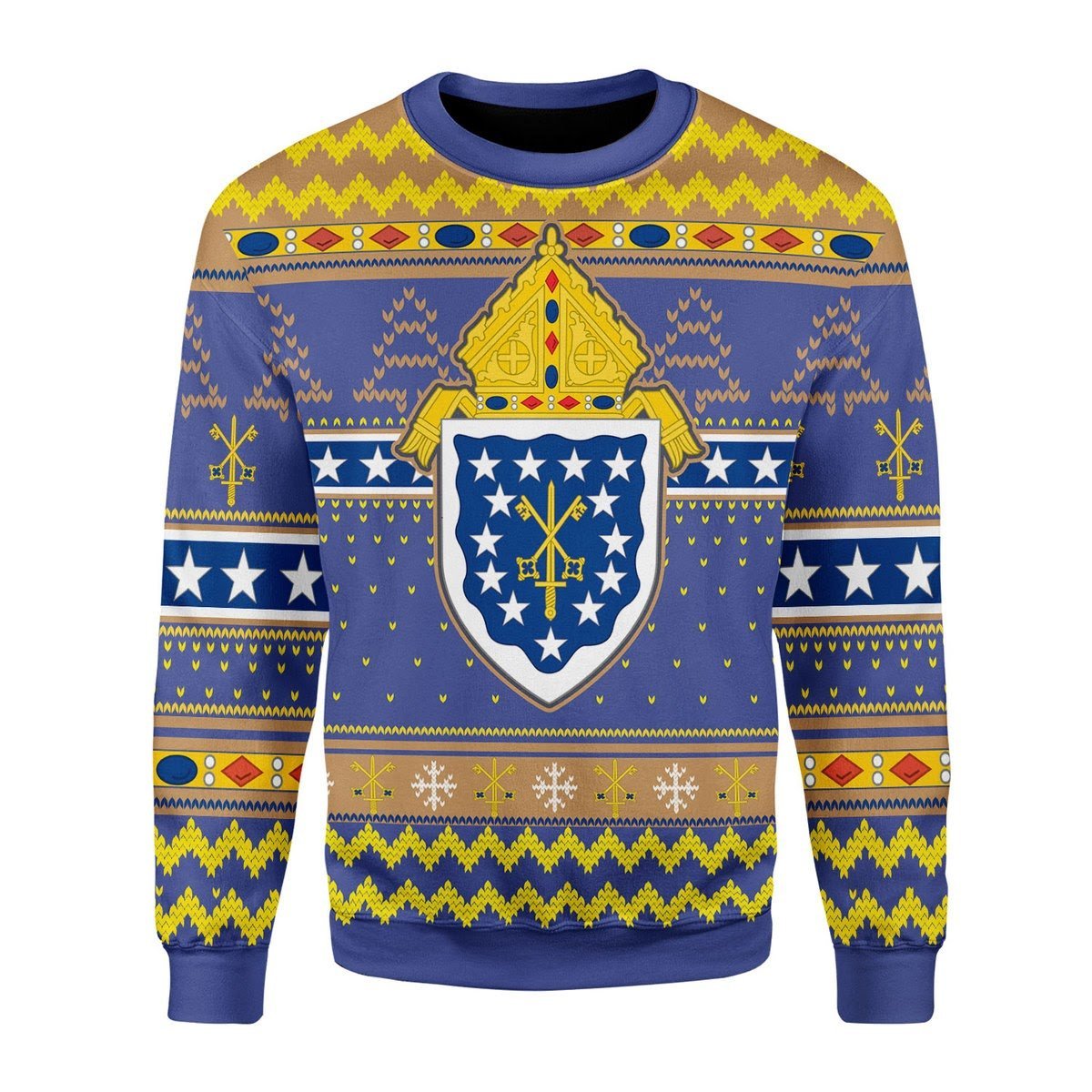 Gearhomies Christmas Unisex Sweater Costa Rica Roman Catholic Ugly Christmas 3D Apparel