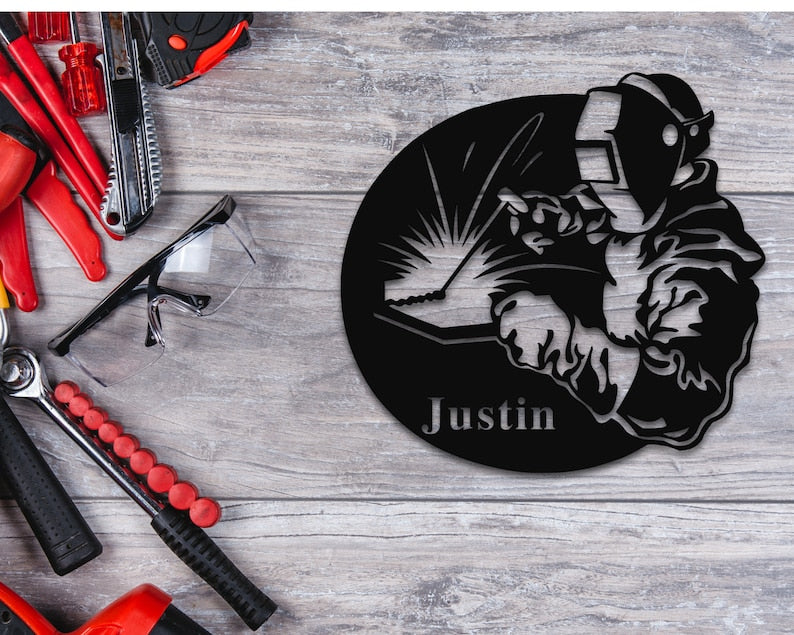 CustomsPig Customized Metal Welding Sign For Father Wall Art