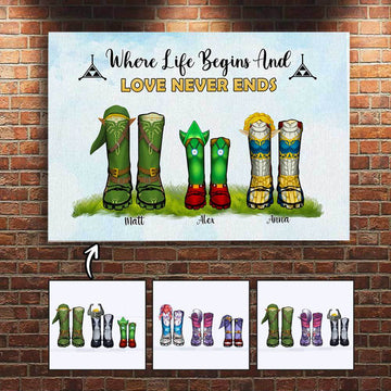 Customized Canvas Poster Wall Art Boots Family Trees