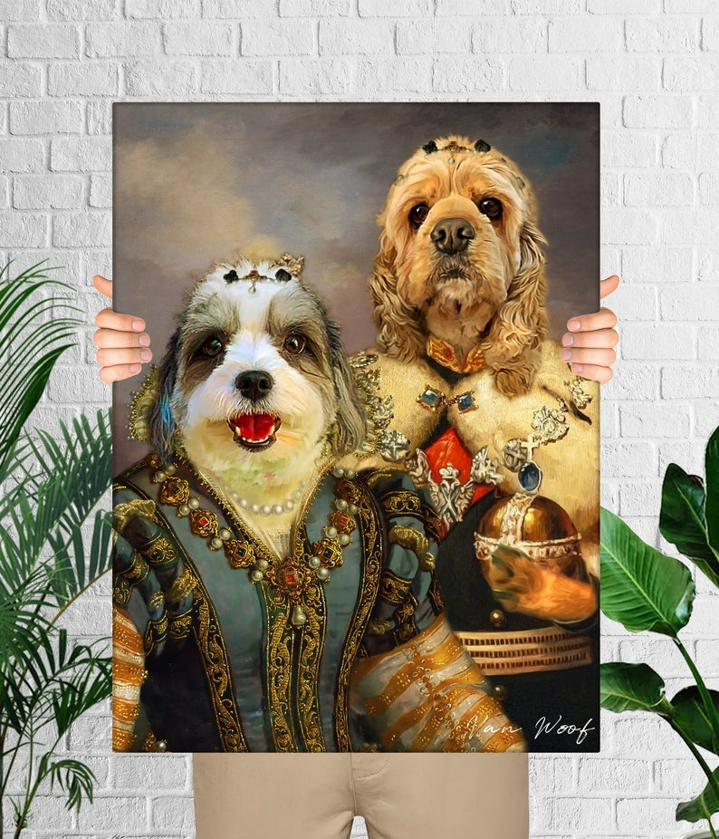 Two Pets Portrait Royal - Custom Pet Canvas