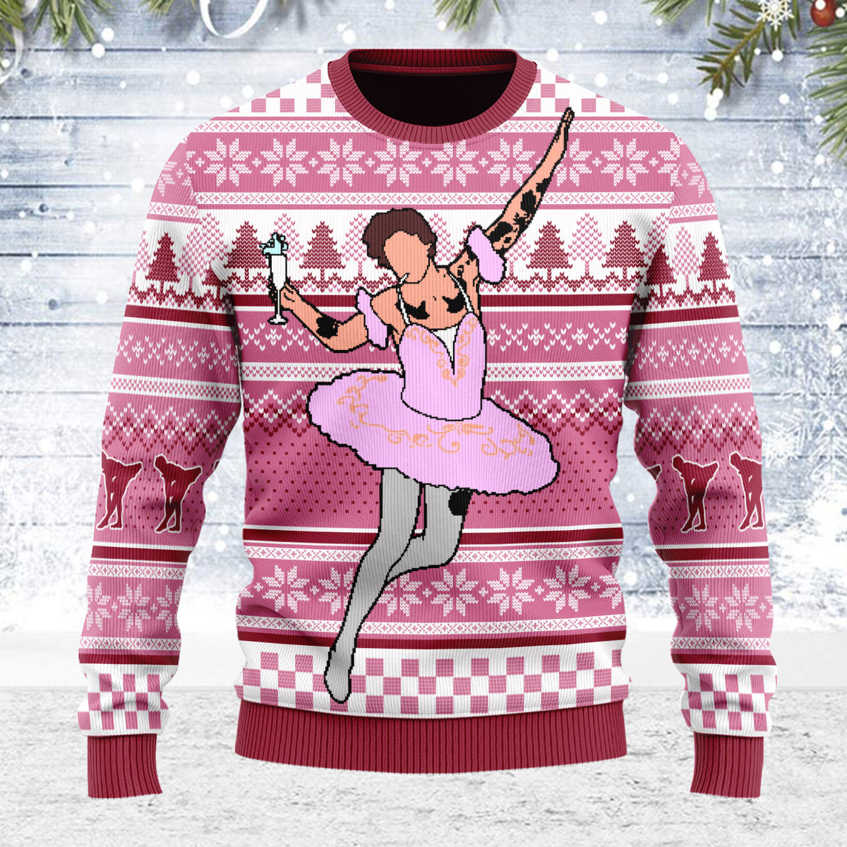 Customspig Ugly Christmas Sweater Ballerina 3D Apparel
