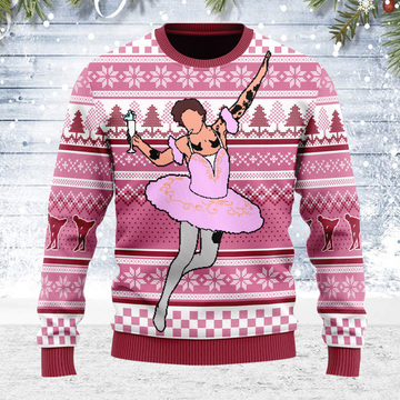 Customspig Ugly Christmas Sweater Ballerina 3D Apparel