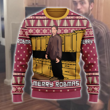 Customspig Ugly Christmas Sweater Robert Pattinson Kitchen Meme 3D Apparel