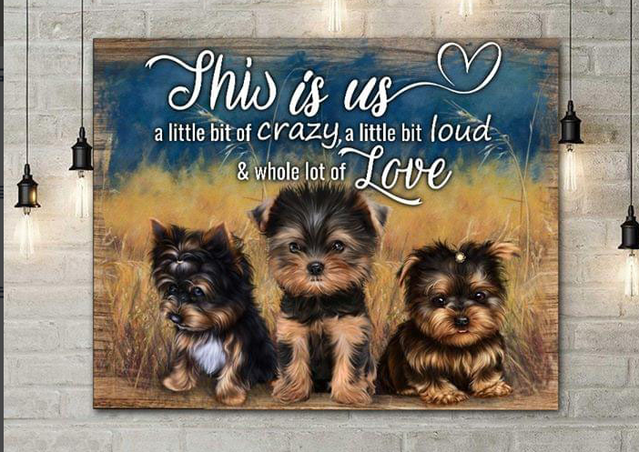 Dog Lovers Customized Photos Canvas Poster Wall Art This Is Us A Little Bit Of Crazy A Little Bit Of Loud