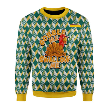 Customspig Christmas Sweater Gobble Me Swallow Me 3D Apparel