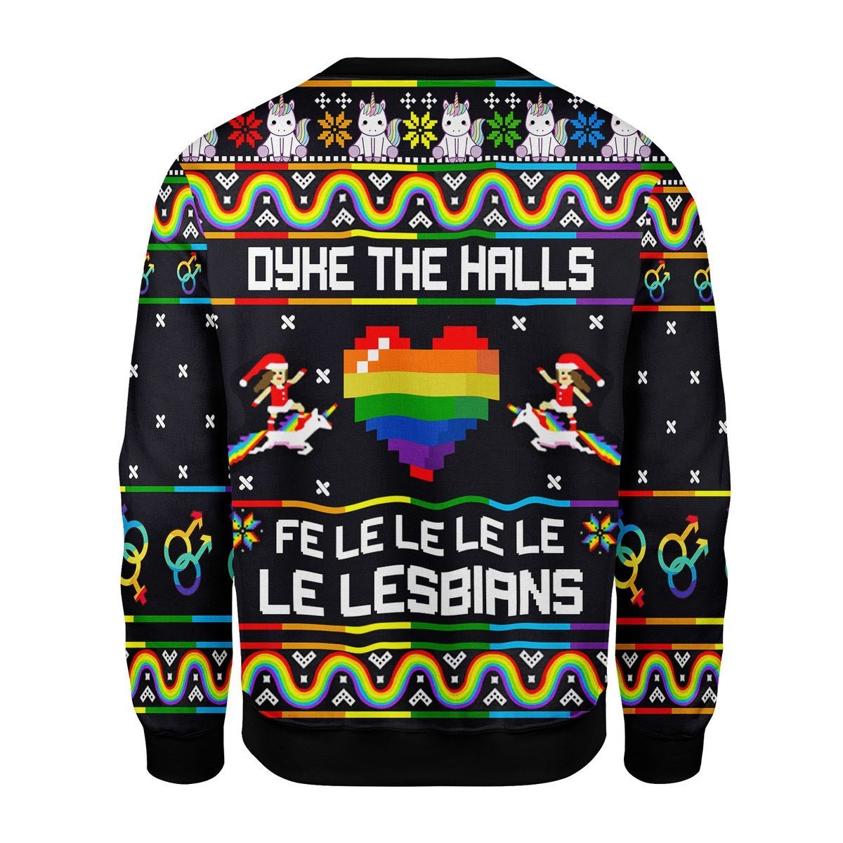 Gearhomies Christmas Unisex Sweater Dyke The Halls Christmas Ugly 3D Apparel