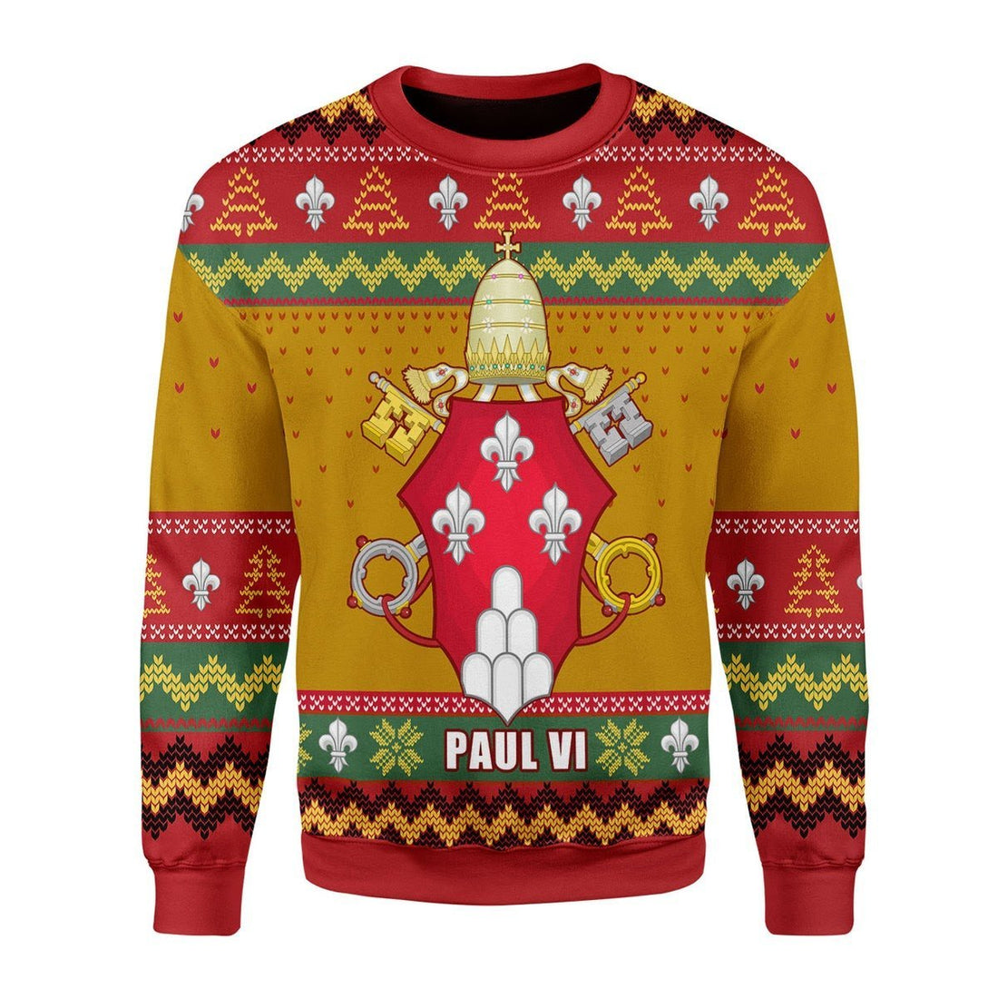 Gearhomies Christmas Unisex Sweater Pope Paul VI Coat Of Arms 3D Apparel