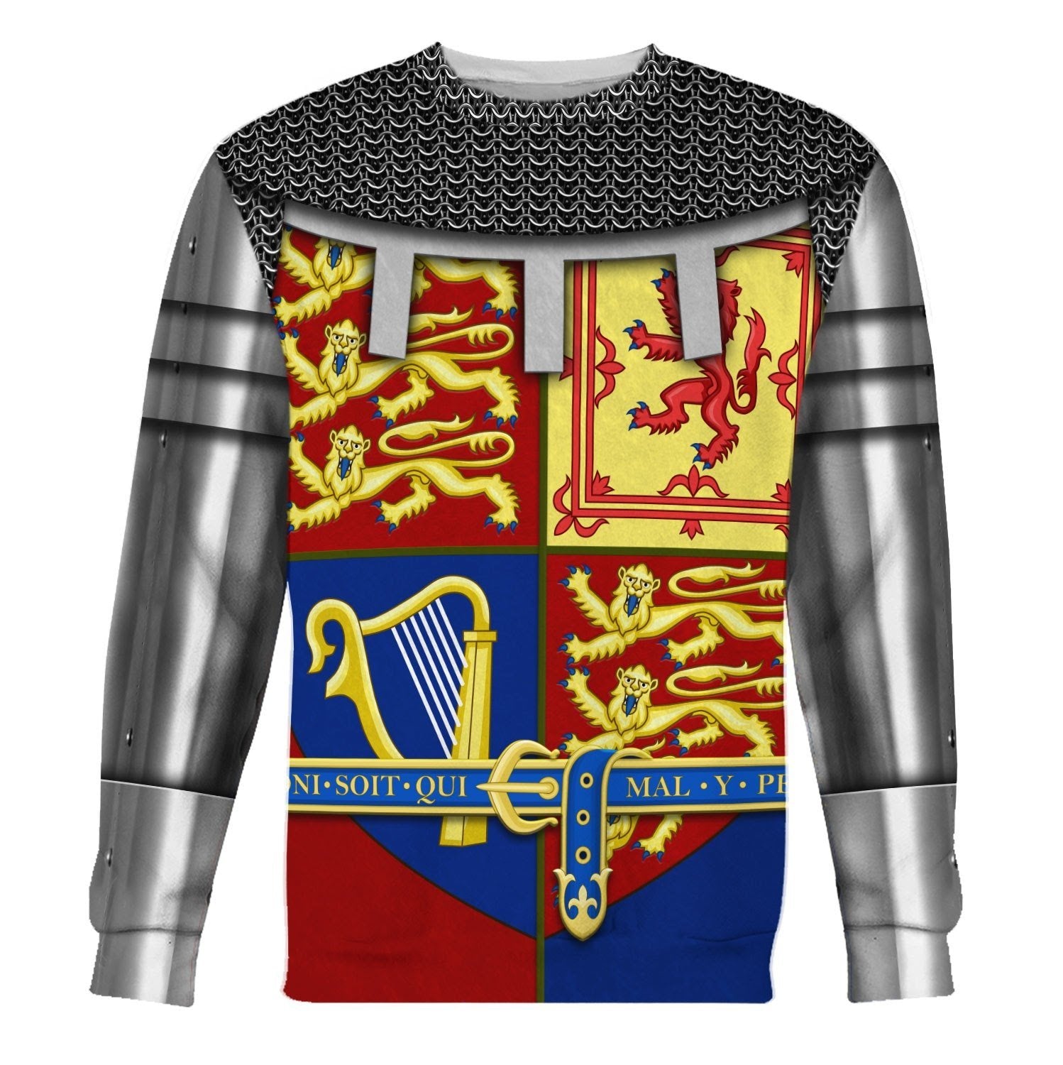 Royal Coat of Arms of the United Kingdom (Queen Elizabeth II) Fleece Long Sleeves