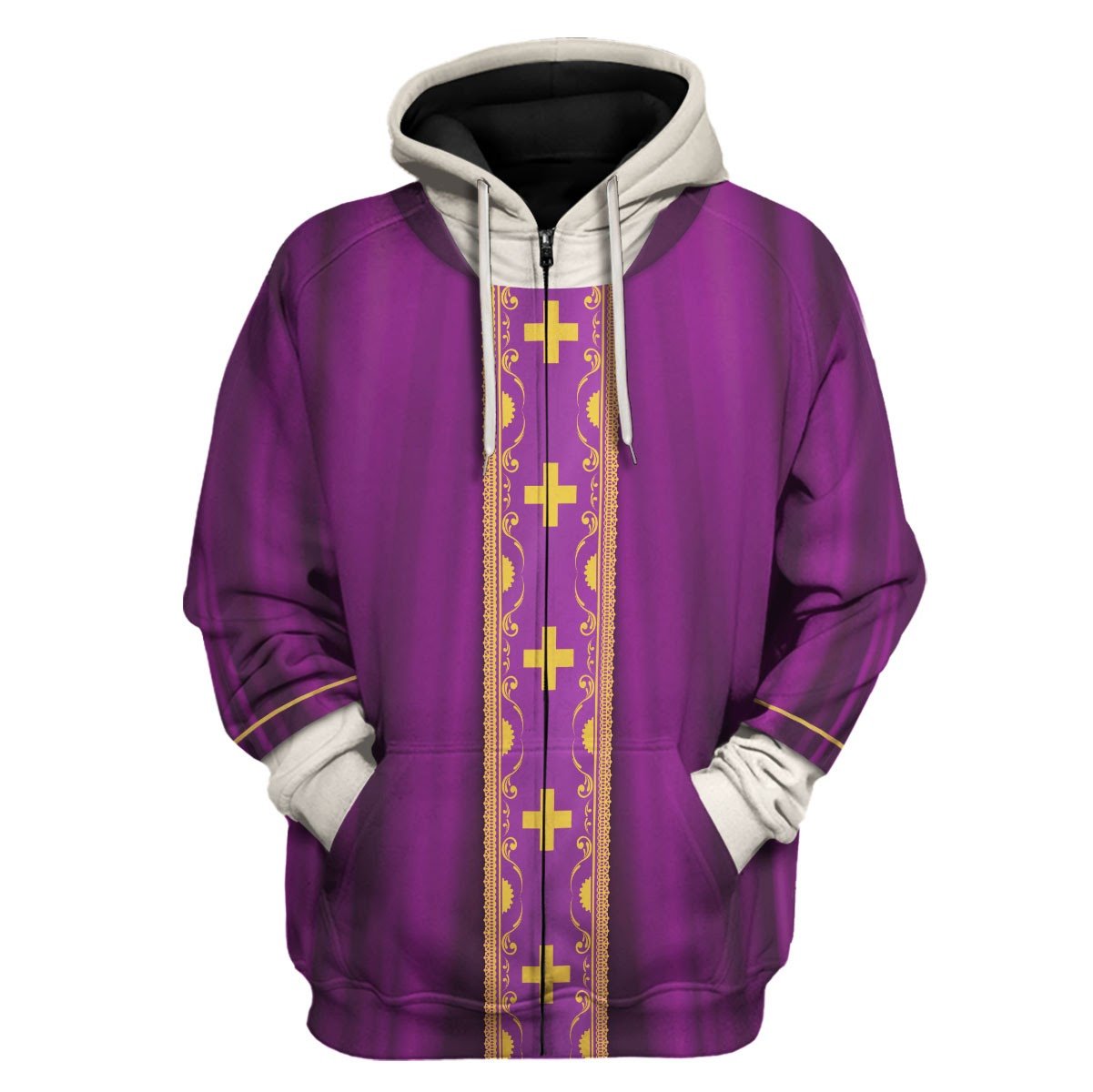 Tracksuit Tops Pullover Sweatshirt Pope Francis Purple Liturgical Vestment 3D Apparel