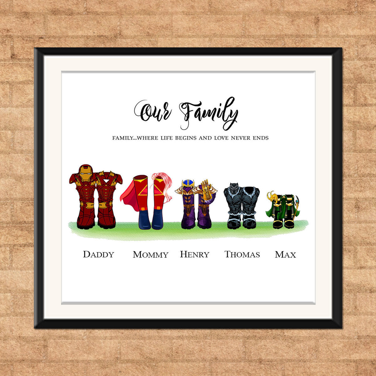 Customized Canvas Poster Wall Art Boots Styles Family Trees Gift