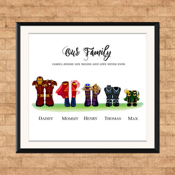 Customized Canvas Poster Wall Art Boots Styles Family Trees Gift