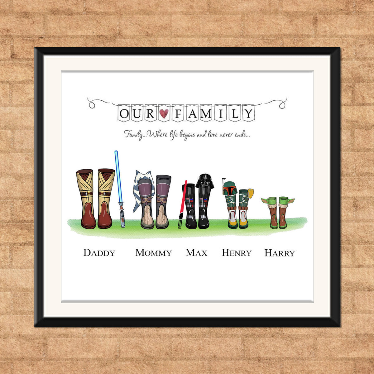 Customized Canvas Poster Wall Art Star Wars Boots Style