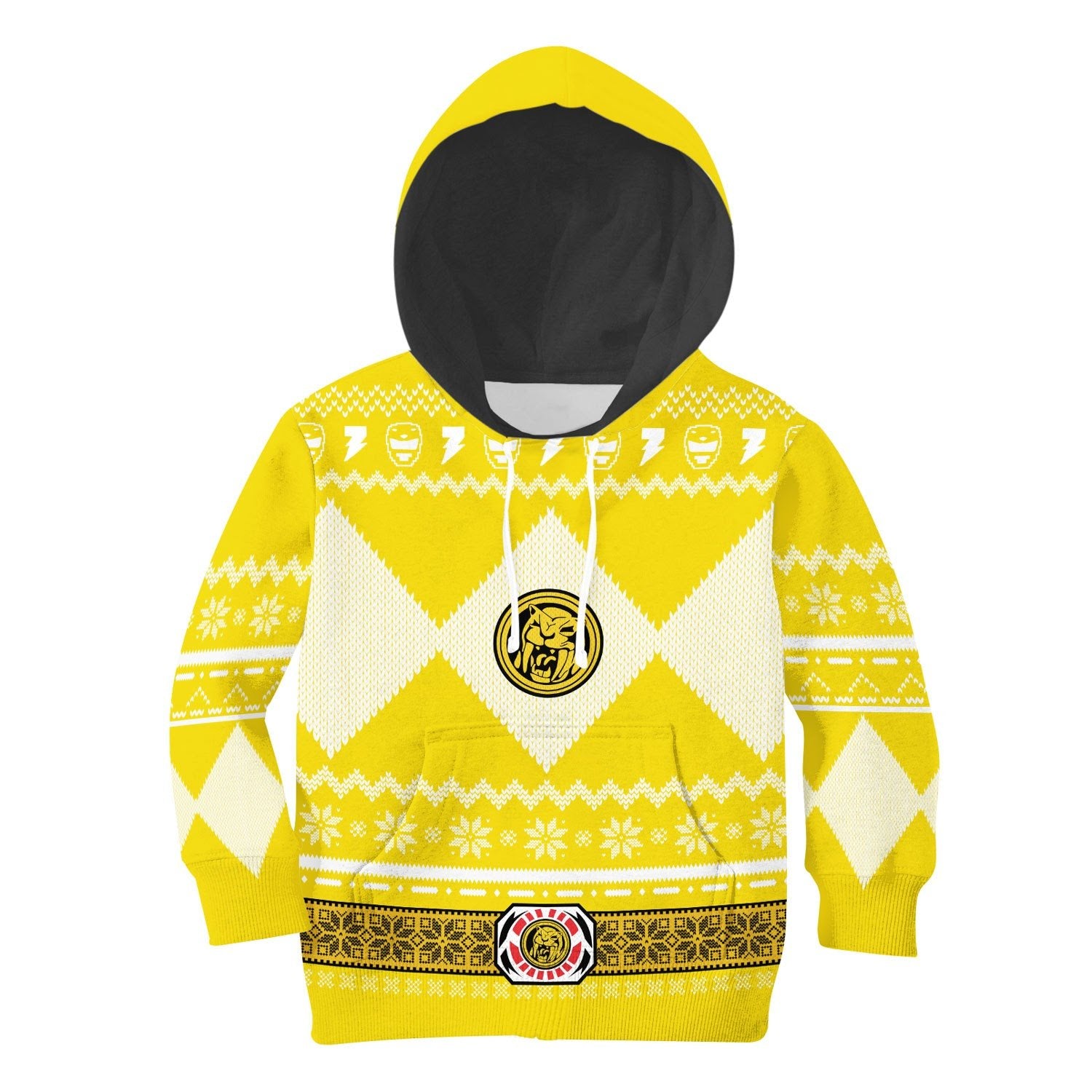 Gearhomies Unisex Kid Tops Pullover Sweatshirt Yellow Mighty3D Apparel