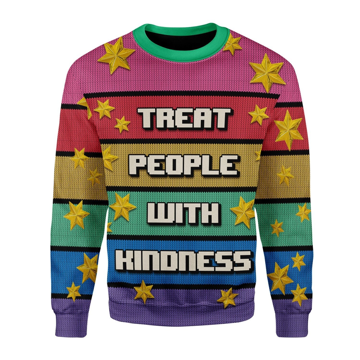 Customspig Christmas Sweater Treat People With Kindness 3D Apparel