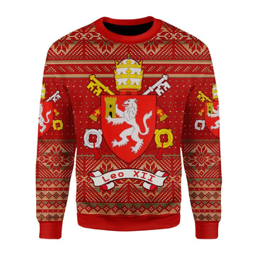 Gearhomies Christmas Unisex Sweater Pope Leo XII Coat of Arms 3D Apparel